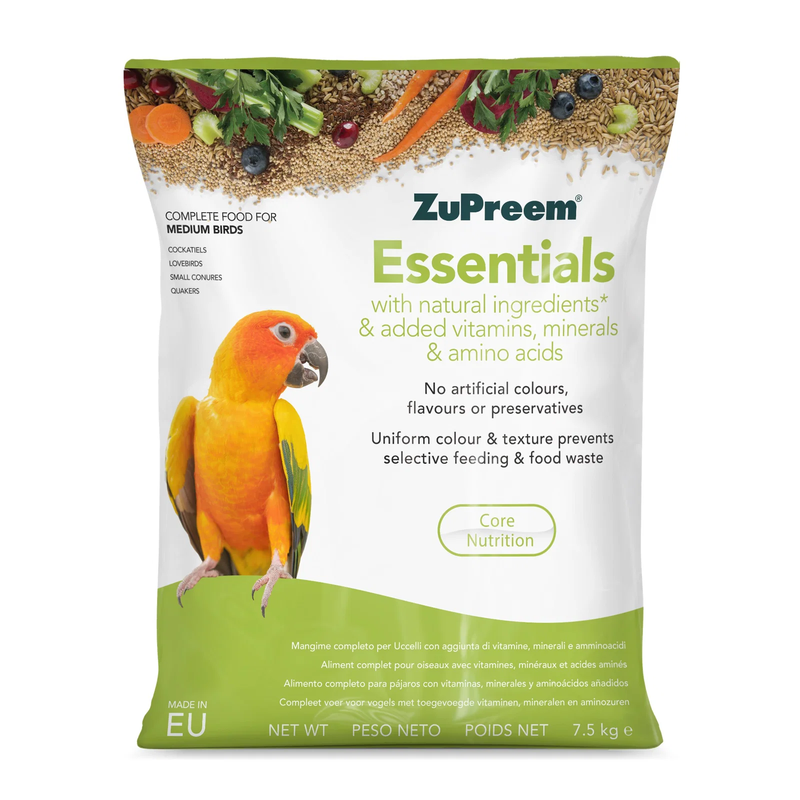 Zupreem Essentials Nymfeparakit og dværgpapegøje 7,5 kg